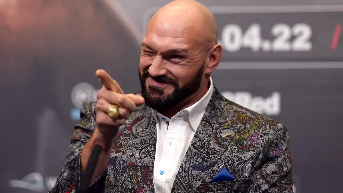 01.03.2022, Großbritannien, London: Tyson Fury, Box-Weltmeister aus Großbritannien, während einer Pressekonferenz im Wembley-Stadion. Fury wird seinen Schwergewichtstitel des Verbandes WBC am 23. April gegen seinen Landsmann Dillian Whyte verteidigen. Foto: John Walton/PA Wire/dpa +++ dpa-Bildfunk +++