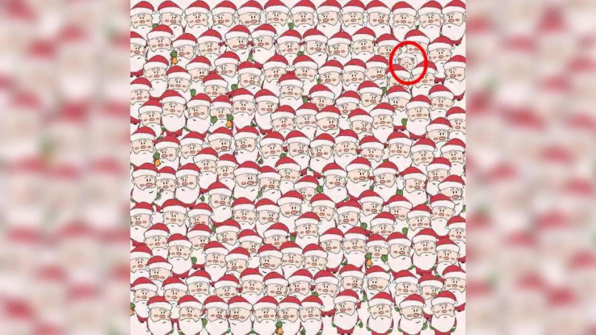 Auflösung Suchbild Schaf zwischen Santas
