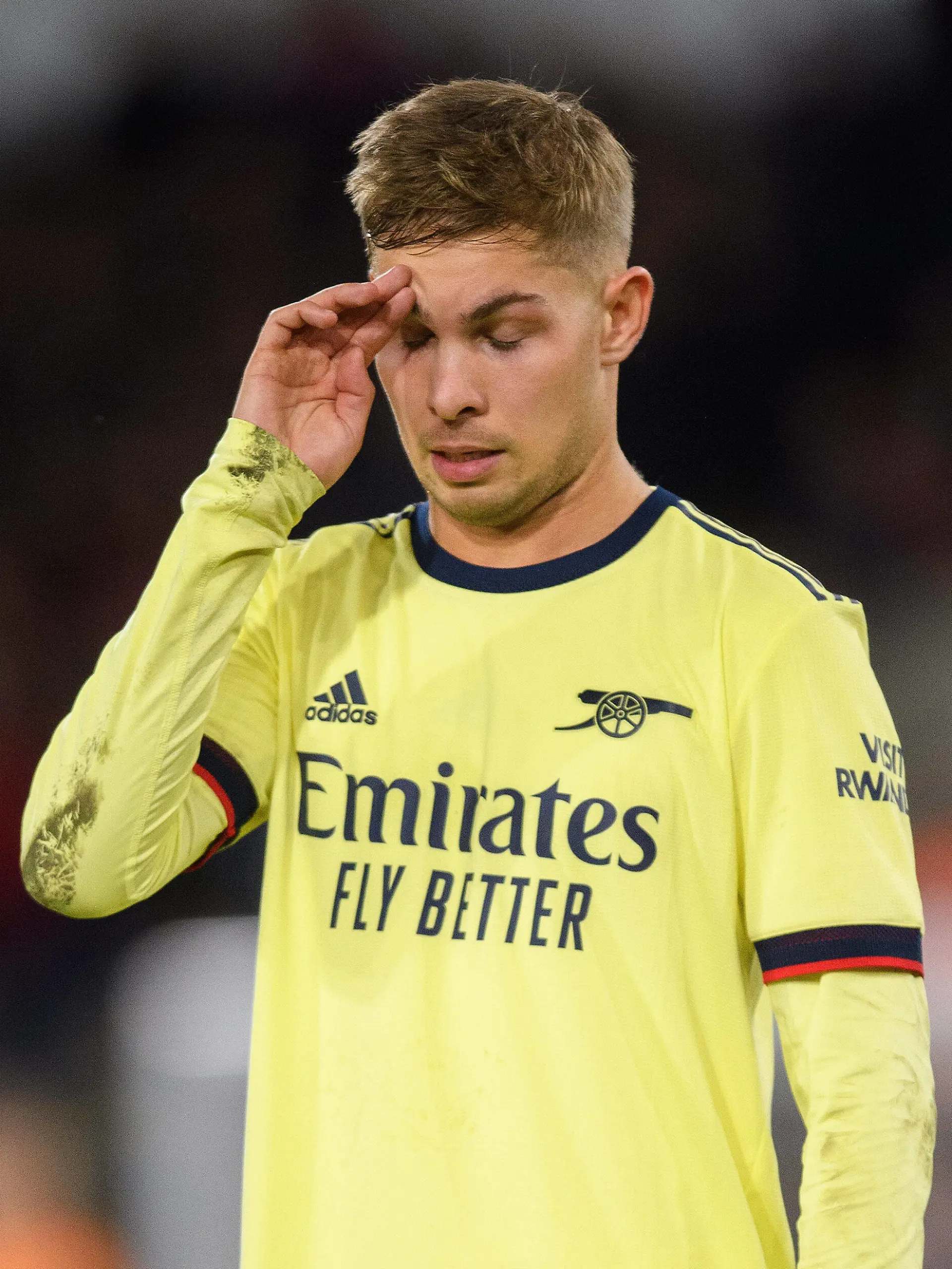 Crystal Palace v Arsenal - Premier League - Selhurst Park Emile Smith Rowe during Arsenal s 3-0 defeat at Selhurst Park. EDITORIAL USE ONLY No use with unauthorised audio, video, data, fixture lists, club/league logos or live services. Online in-match use limited to 120 images, no video emulation. No use in betting, games or single club/league/player publications. PUBLICATIONxNOTxINxUKxIRL Copyright: xMarkxPainx 66229262 