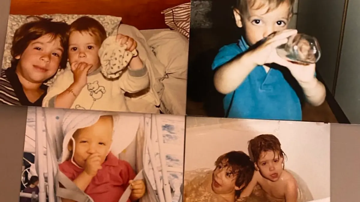 Vier Kinderfotos der Pélicot-Geschwister