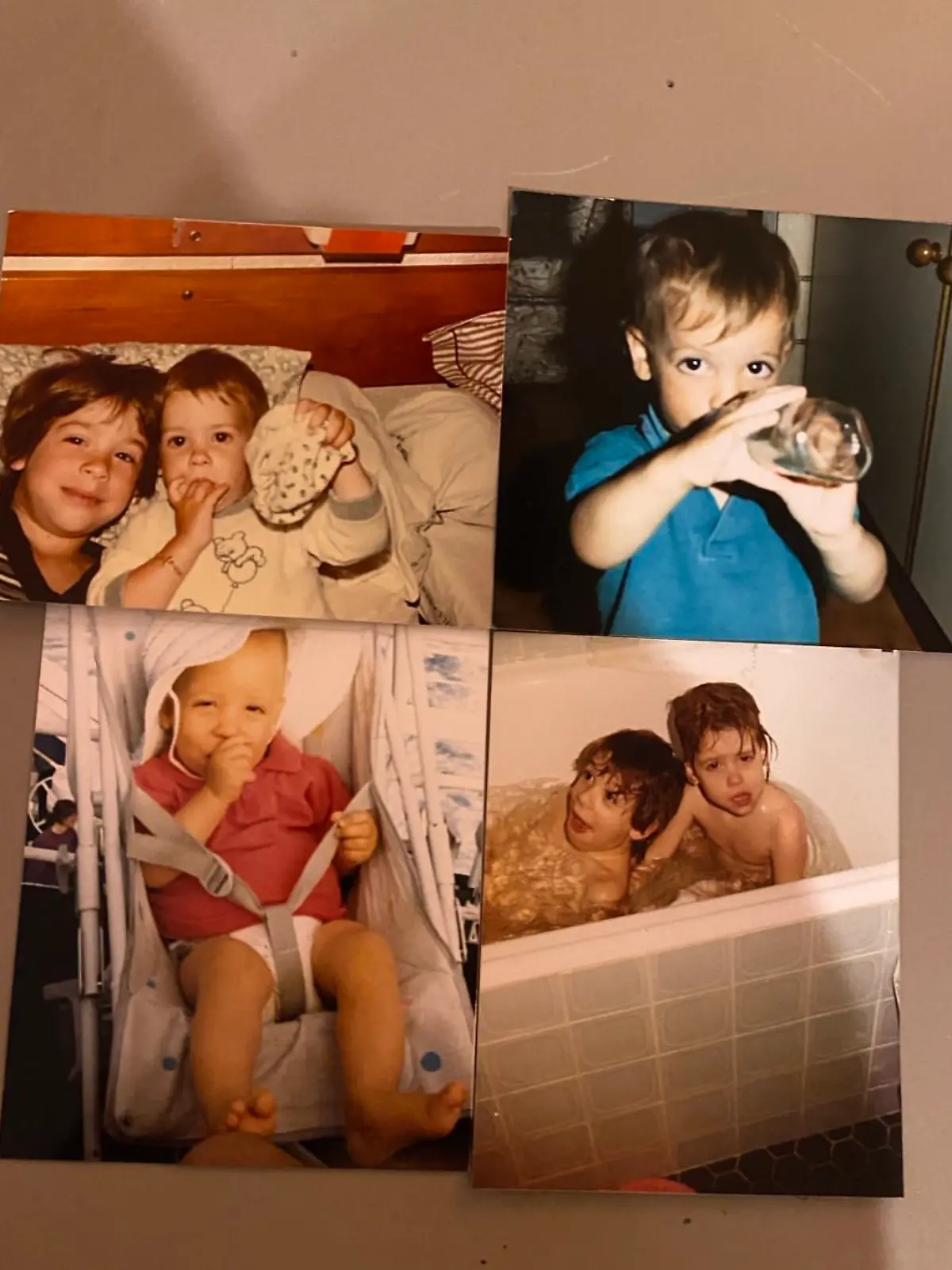 Vier Kinderfotos der Pélicot-Geschwister