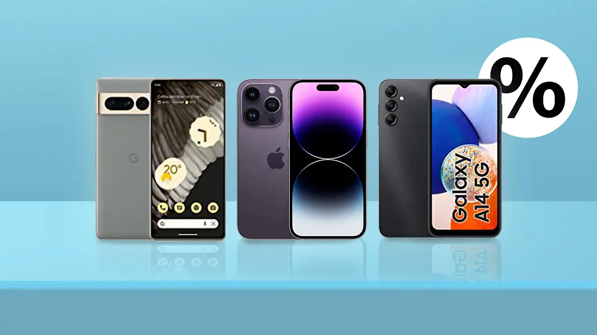 Mehrere Smartphones in einer Collage.