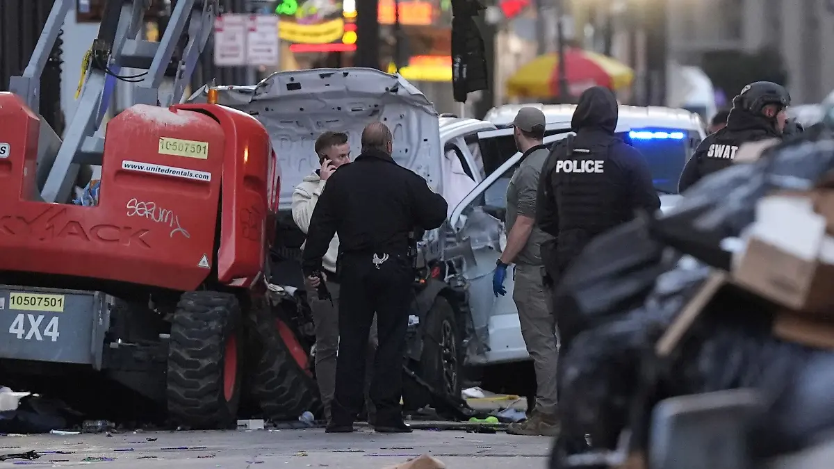 Einsatzkräfte am Tatort in New Orleans.