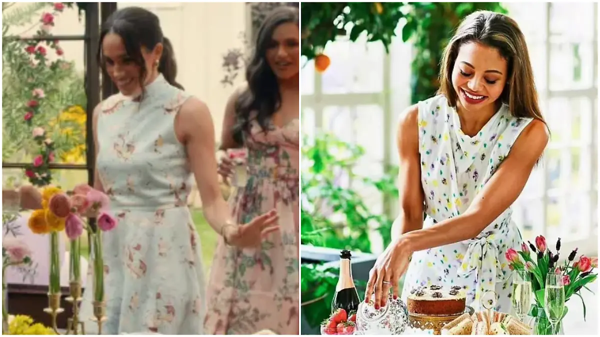 Meghan und US-Köchin Emma Weymouth im Blümchen-Kleid
