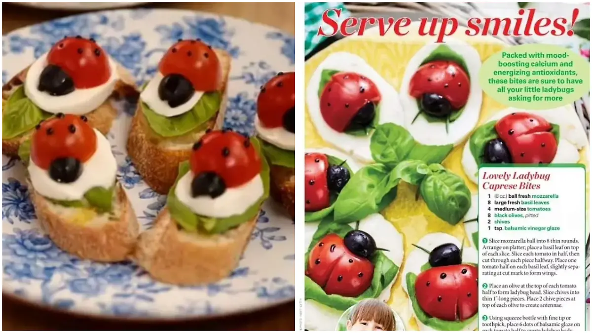 Verblüffende Rezept-Ähnlichkeit von Meghans Vorspeise (l.) und aus einem Magazin (rechts).