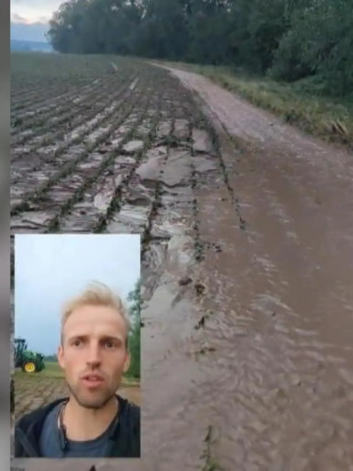 Jungbauer Hendrik Allhoff-Cramer aus einem Kasseler Vorort ist außer sich. Das Unwetter der vergangenen Woche hat seine Ernte versaut – insgesamt 25 Hektar Soja sind im wahrsten Sinne „abgesoffen“. Auf Twitter macht er seinem Ärger Luft, was er kritisiert, gibt es im Video zu sehen.
