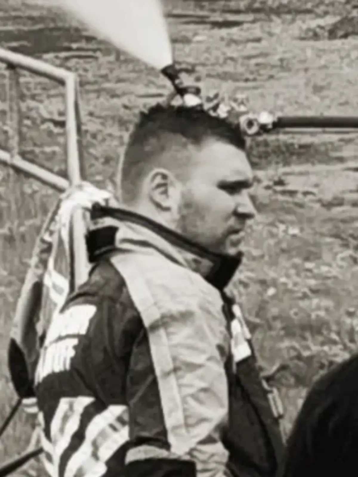 Polizist Max auf einem Schwarzweißbild.