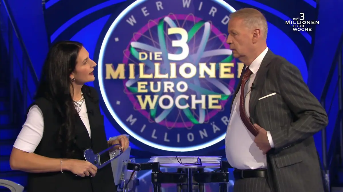 „Wer wird Millionär?”-Kandidatin Jeanette Eckert und Günther Jauch