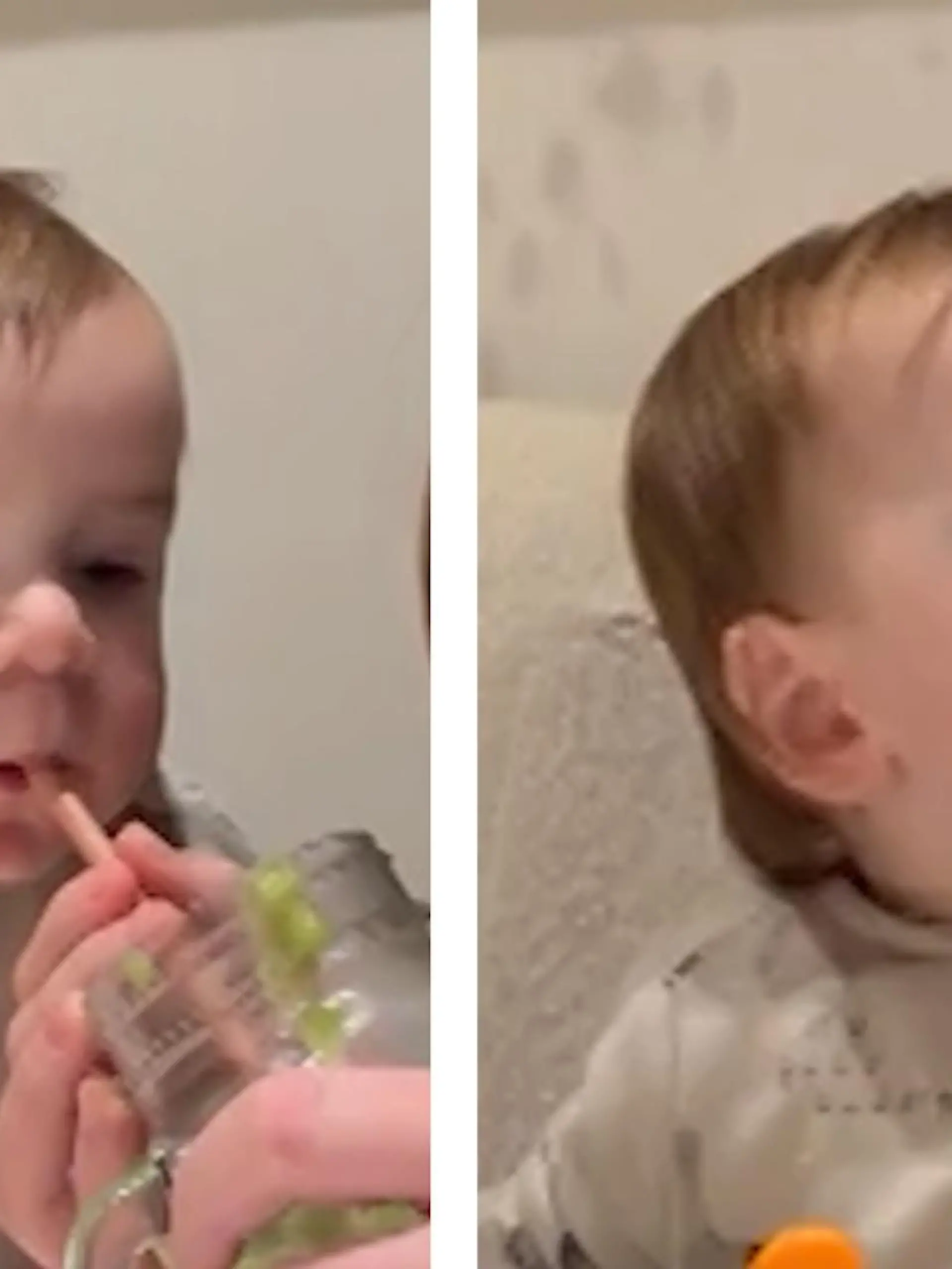 Bild zu: "Baby Forest probiert grünen Smoothie – und hassts!"