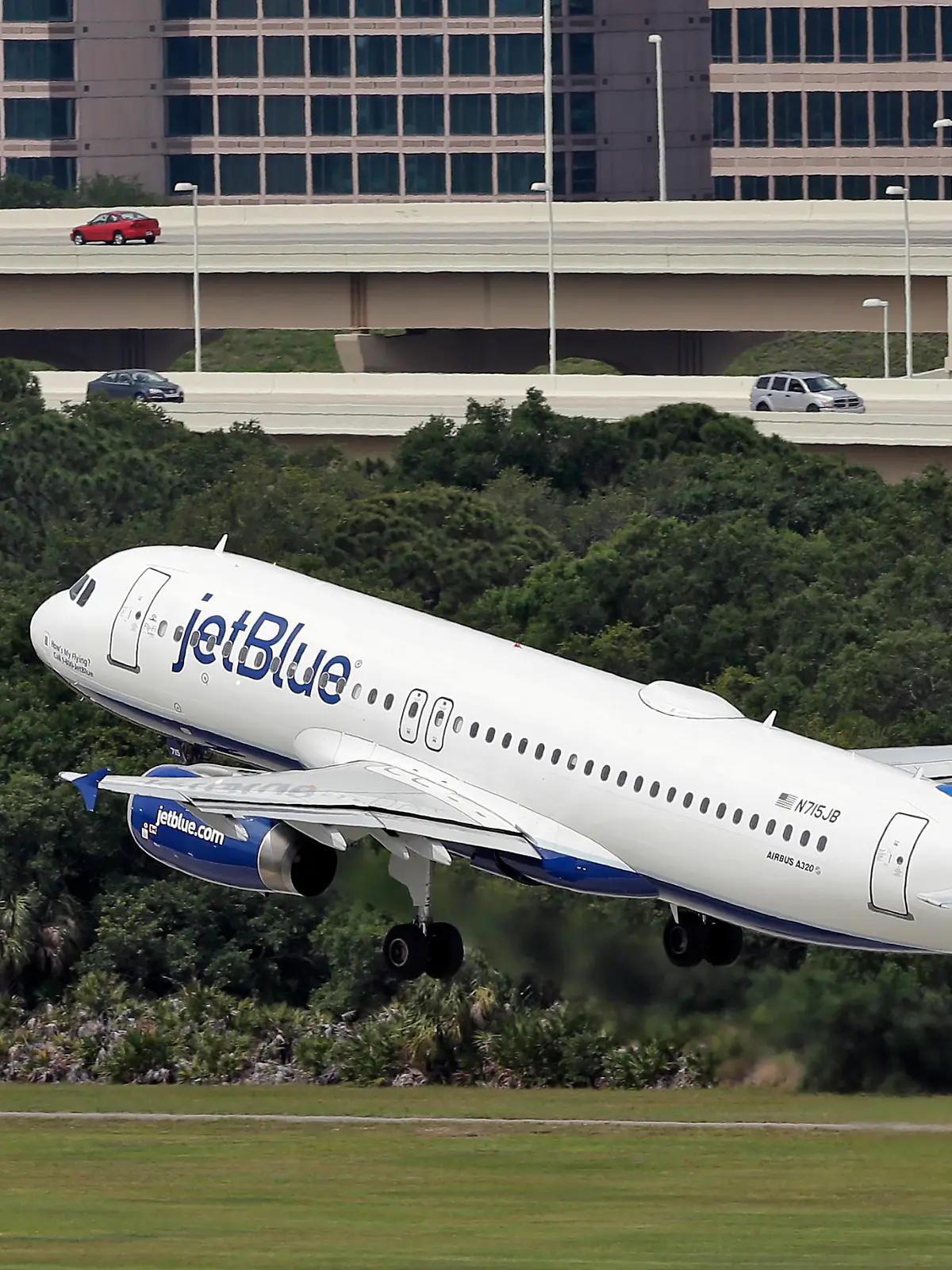 FILE - A JetBlue Airways Airbus A320-232 takes off from the Tampa International Airport in Tampa, Fla., May 15, 2014 (AP Photo/Chris O’Meara, File) 