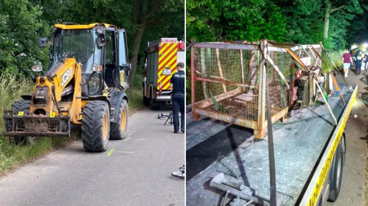 Die Metallbox, die der Bagger in drei Metern Höhe transportierte, wurde für die Kinder und ihre Väter zur Unglücks-Falle.