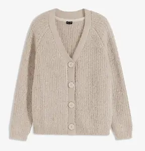 Gerippte Strickjacke