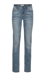 Mid-Waist-Straight-Jeans mit Stretch