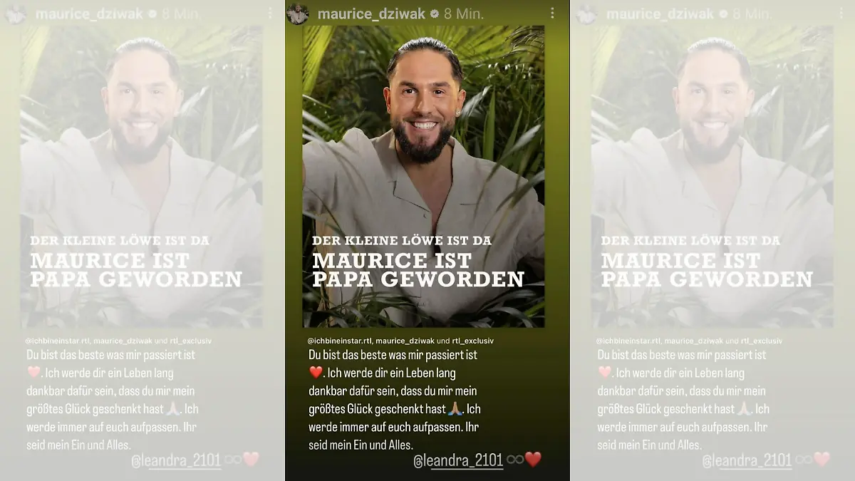 Maurice macht seinen beiden Schätzen auf Instagram eine Liebeserklärung. 