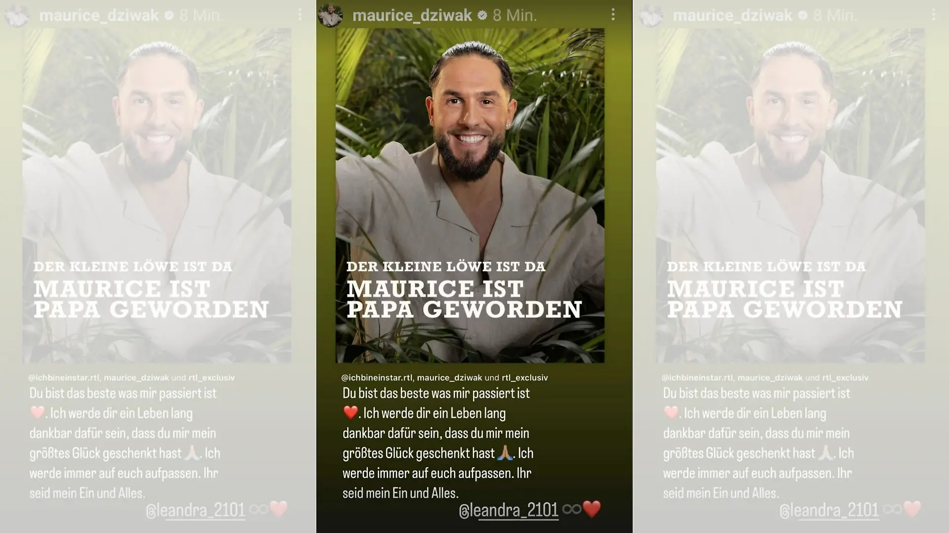 Maurice macht seinen beiden Schätzen auf Instagram eine Liebeserklärung.