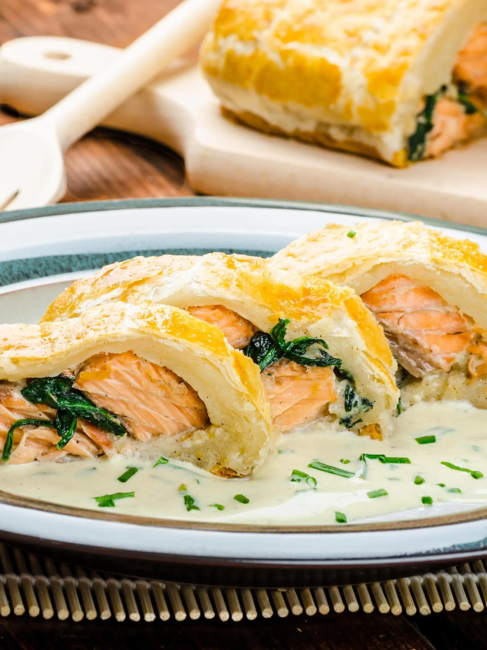 Salmon baked in puff pastry Copyright: xPeteerSx Panthermedia27217126