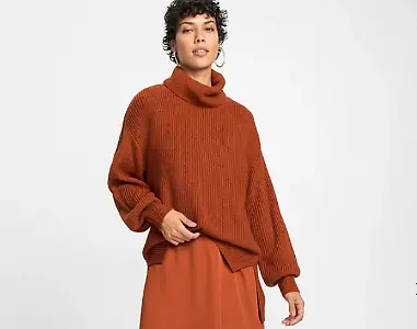 Rollkragenpullover in Rostbraun
