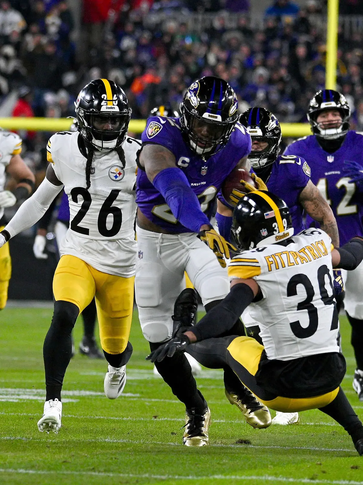 Ravens-Runningback Derrick Henry erwischte gegen Steelers einen richtig guten Tag.