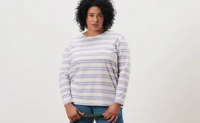 Langarmshirt mit lila Streifen