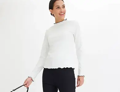 Geripptes Langarmshirt