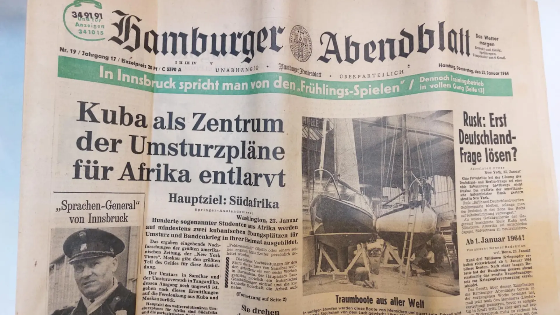 Zeitung vom 23.01.1964