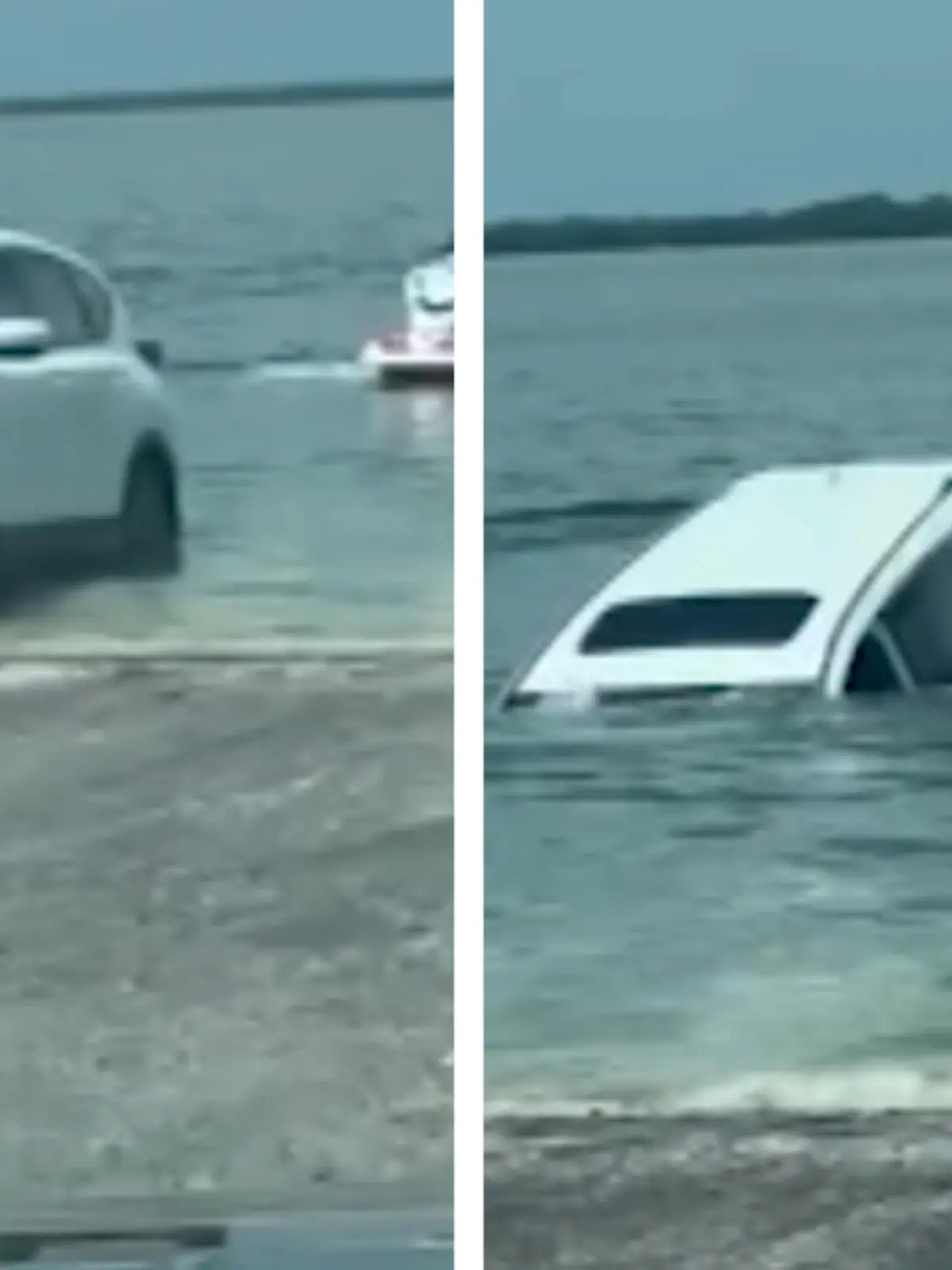 In Florida möchte eine Frau einen Jetski aus dem Wasser ziehen. Als der Wagen plötzlich rollt, kann sie nur noch dabei zusehen, wie ihr Auto im Wasser verschwindet!