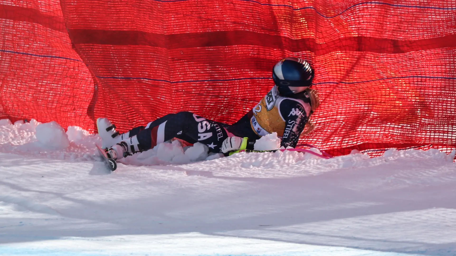 Lindsey Vonn stürzt im Training.