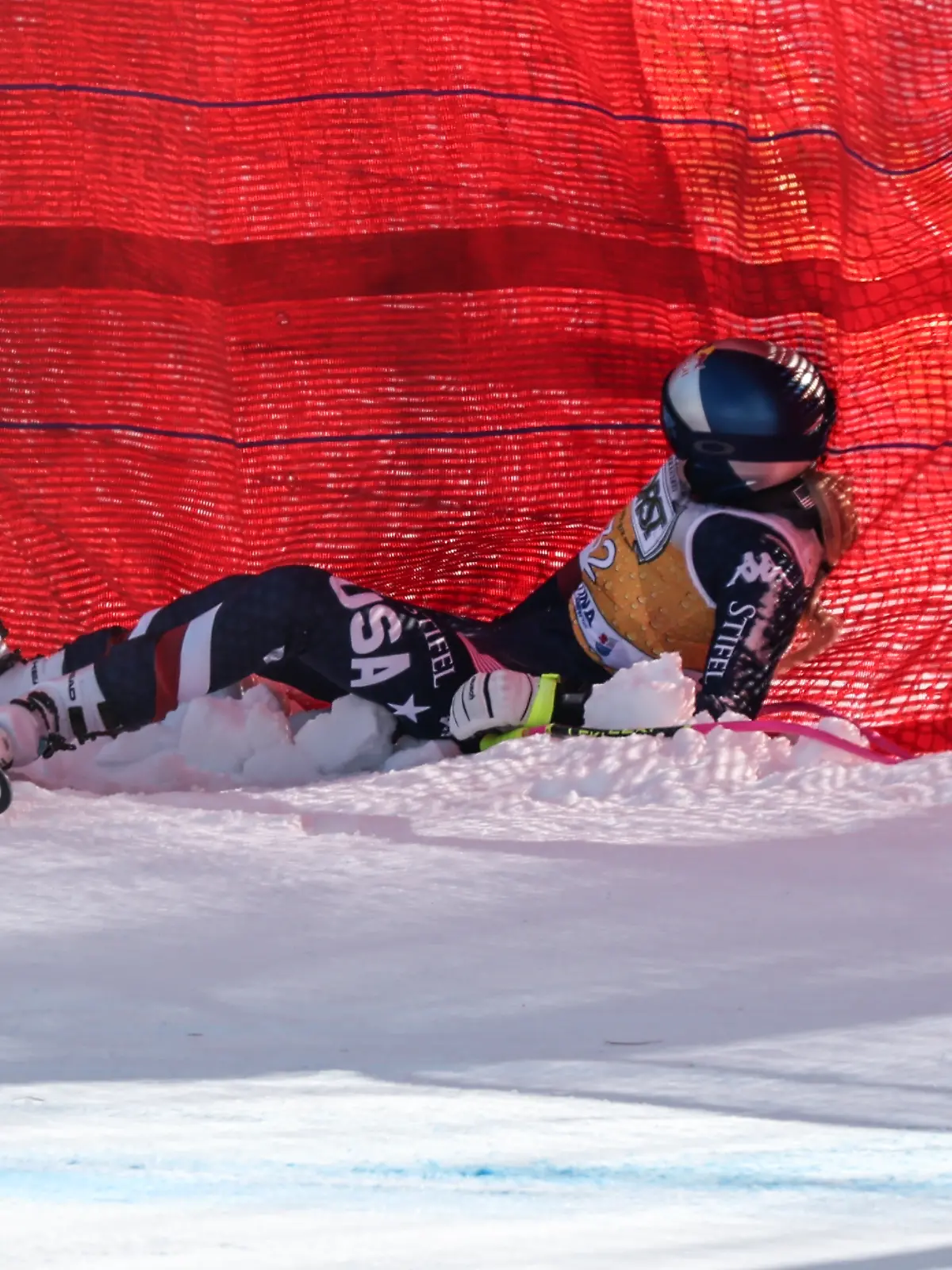 Lindsey Vonn stürzt im Training.