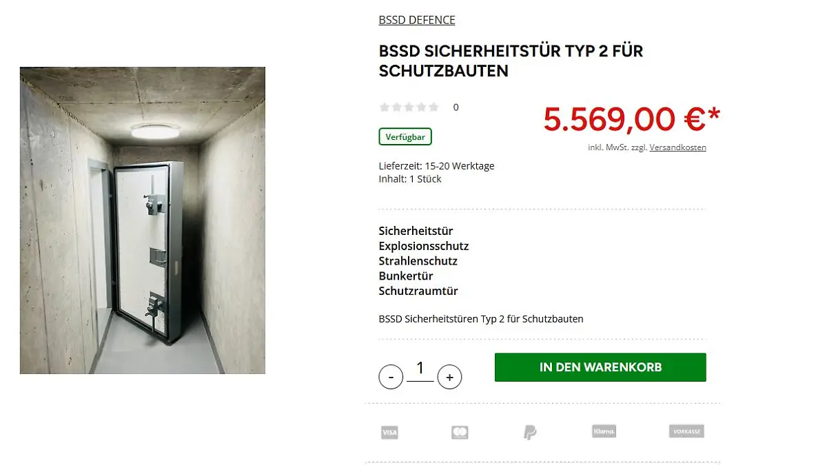 Bunkertür im Norma-Onlineshop 