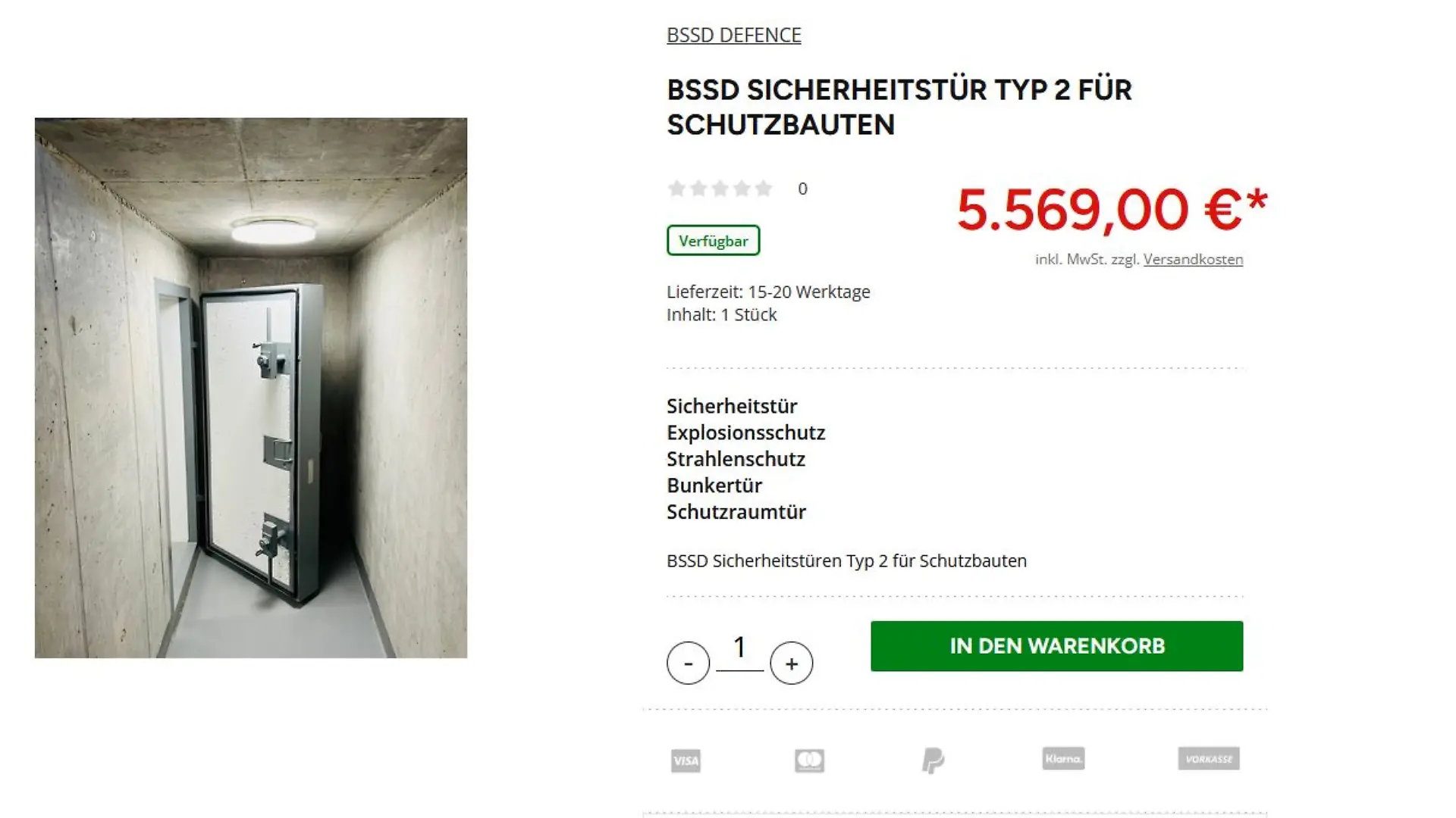 Bunkertür im Norma-Onlineshop 