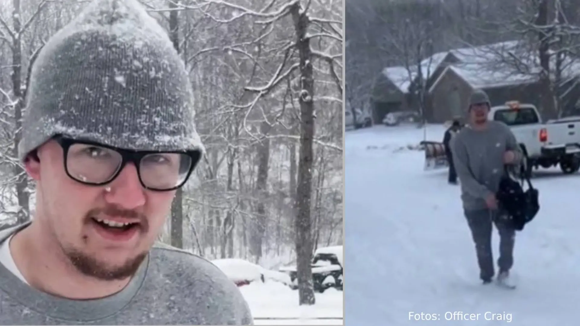Pizzabote Craig Stephanoff im Schnee