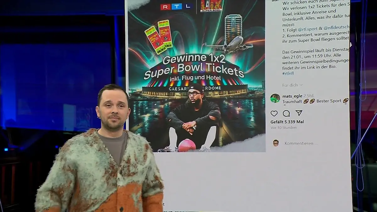 Gewinnt 1x2 Tickets für den Super Bowl 2025 RTL-Gewinnspiel