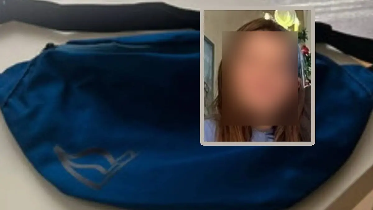 Wo ist Lina Sophie (kleines Foto)? Hinweise erhofft sich die Polizei auch von einer blauen Bauchtasche (Hintergrund).  
