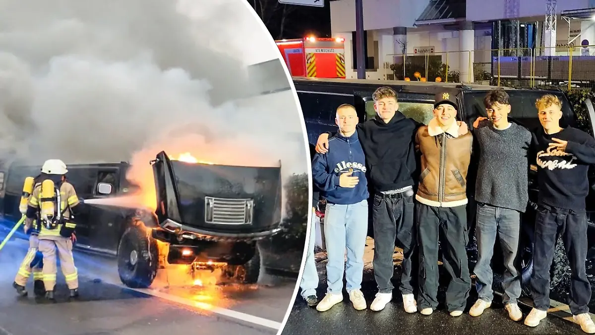 Stretch-Limousine geht bei Geburtstagsparty von 18-Jährigem in Flammen auf
