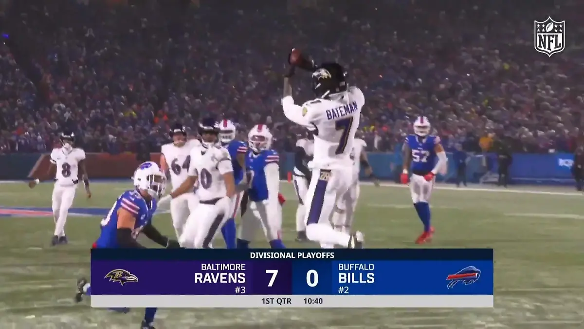 Bateman sorgt für ersten Touchdown der Partie Ravens rollen los!