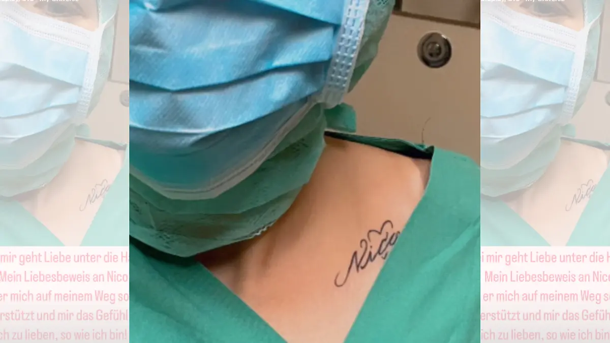 Dodis Liebes-Tattoo für ihren Nico Schwanz