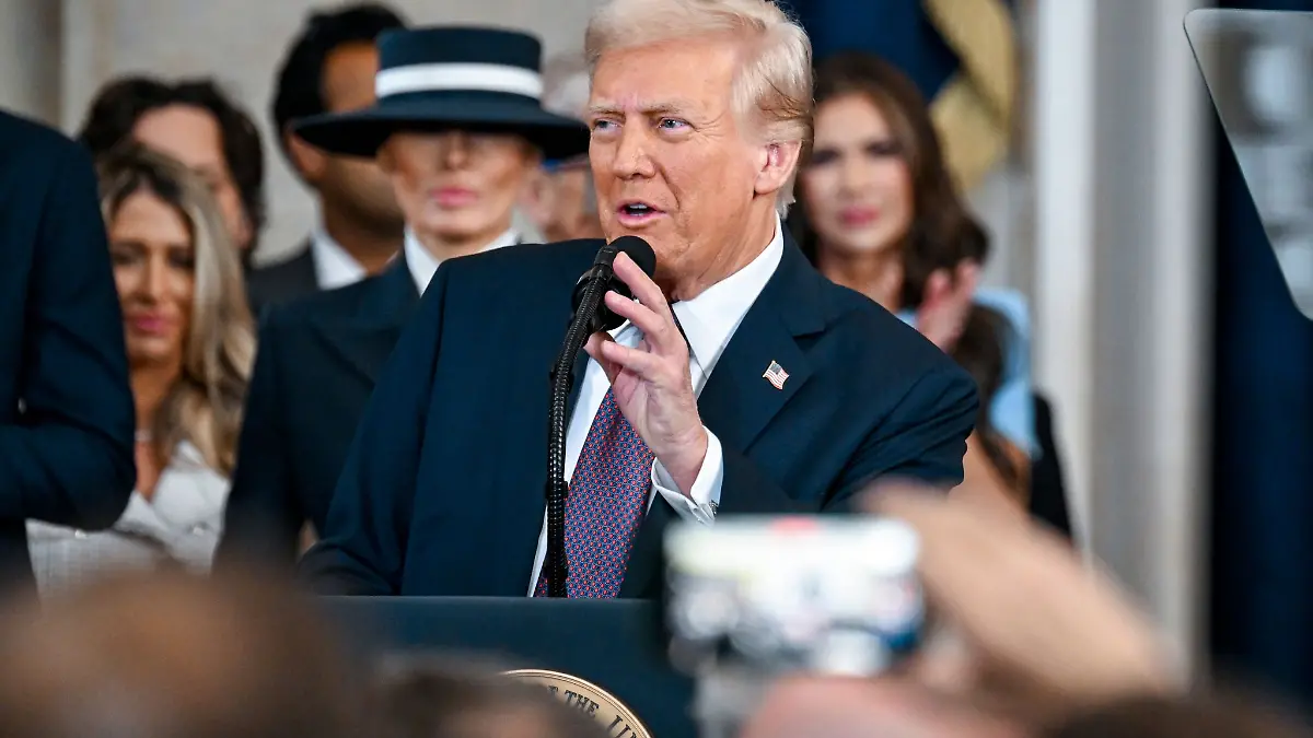 Präsident Donald Trump spricht nach der Vereidigung.