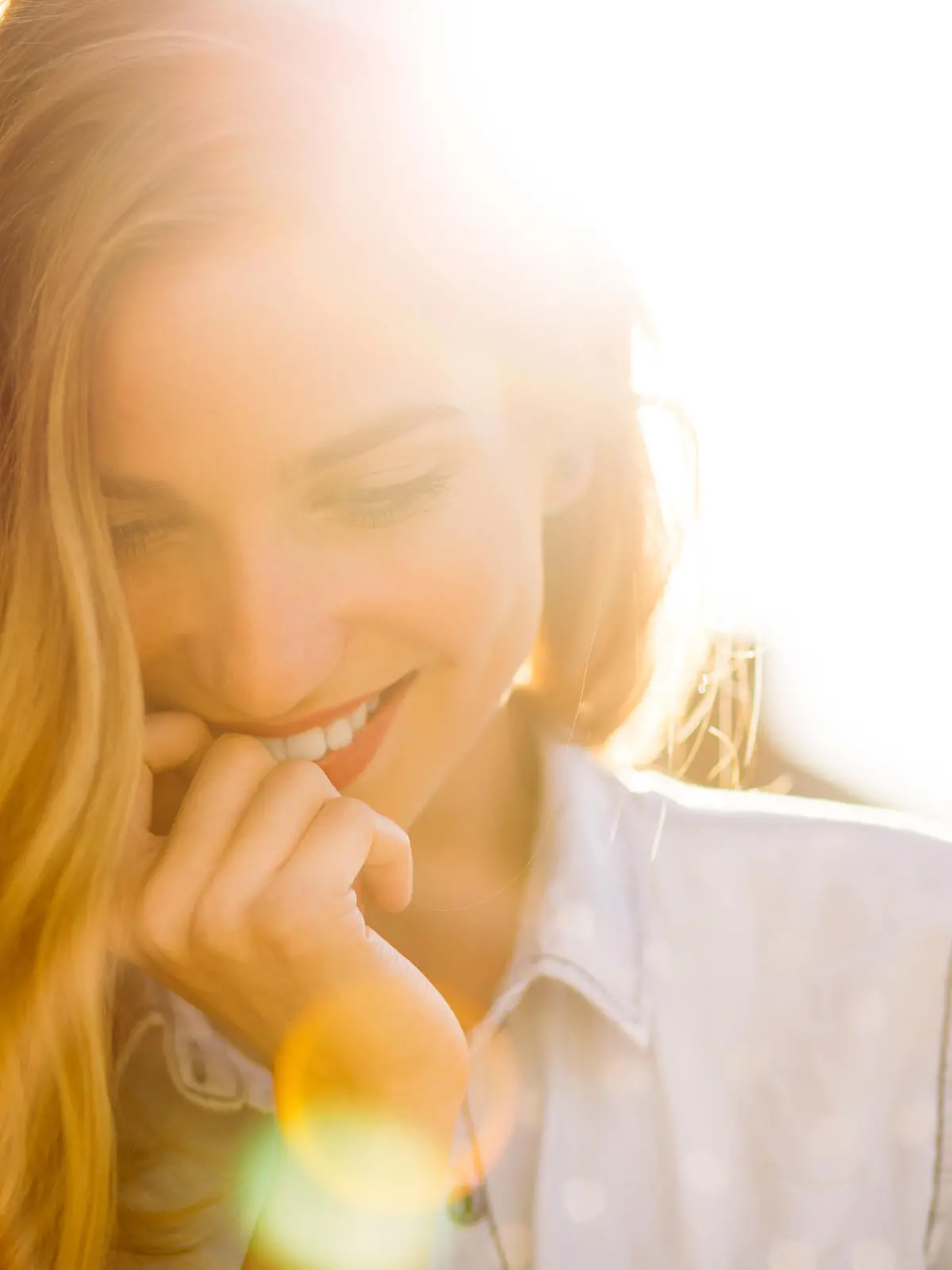 Portrait of charming smiling girl