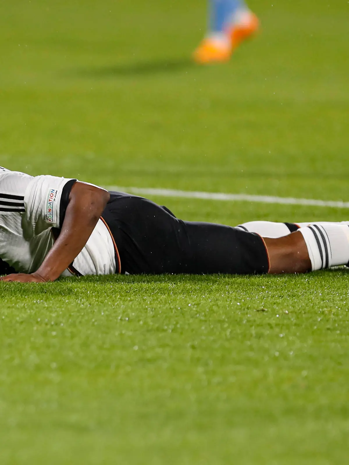 UEFA U21, U 21 EM, Deutschland - Israel, 1. Gruppenspiel, 21.06.2023, Ramas-Schengelia-Stadion, Kutaissi Youssoufa MOUKOKO  11, Deutschland, Borussia Dortmund am Boden, UEFA U21-Fussball-Europameisterschaft in Rumaenien und Georgien, 1. Gruppenspiel, Deutschland - Israel, am 21.06.2023, Ramas-Schengelia-Stadion, Kutaissi in Georgien *** UEFA U21 European Football Championship, Germany Israel, 1 group match, 21 06 2023, Ramas Schengelia Stadium, Kutaissi Youssoufa MOUKOKO 11, Germany, Borussia Dortmund on the ground, UEFA U21 European Football Championship in Romania and Georgia, 1 group match, Germany Israel, on 21 06 2023, Ramas Schengelia Stadium, Kutaissi in Georgia Copyright: xBEAUTIFULxSPORTS/Meuselx