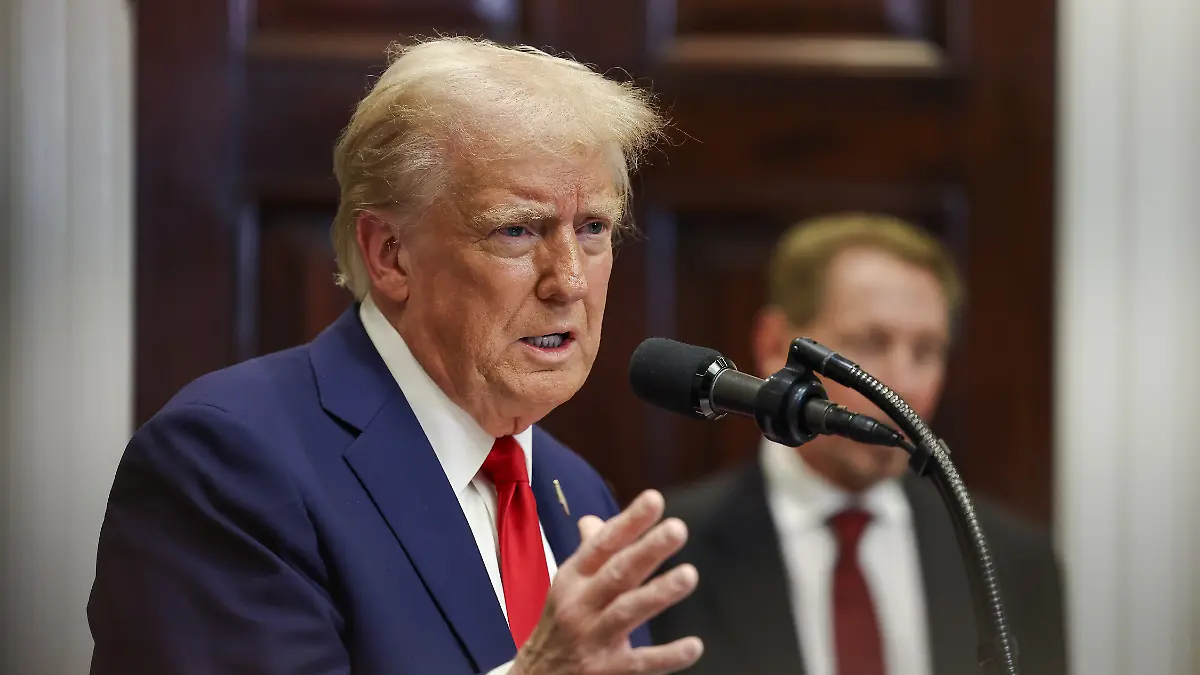 January 21, 2025, Washington, District Of Columbia, USA: United States President Donald Trump gives remarks on AI Infrastructure in the Roosevelt Room of the White House in Washington DC, on Tuesday, January 21, 2025. President Trump is expected to announce a 00 billion AI infrastructure investment in the US