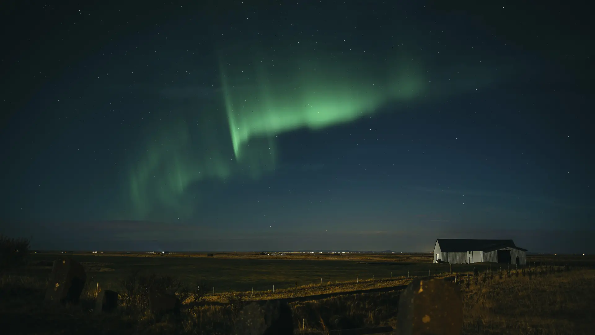 Romantik pur: Polarlichter in Island.