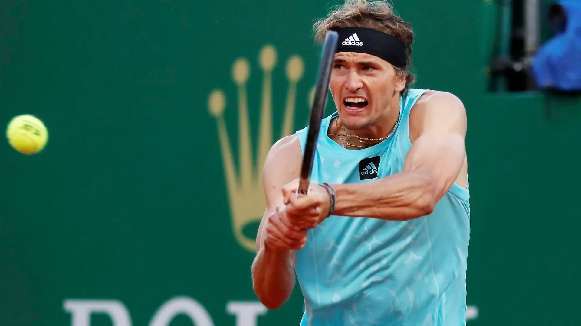 ©PHOTOPQR/NICE MATIN/Dylan Meiffret ; Roquebrune-Cap-Martin ; 13/04/2022 ; Alexander ZVEREV affronte Frederico DELBONIS lors de la 115e édition du Rolex Monte-Carlo Masters. ICI : Alexander ZVEREV