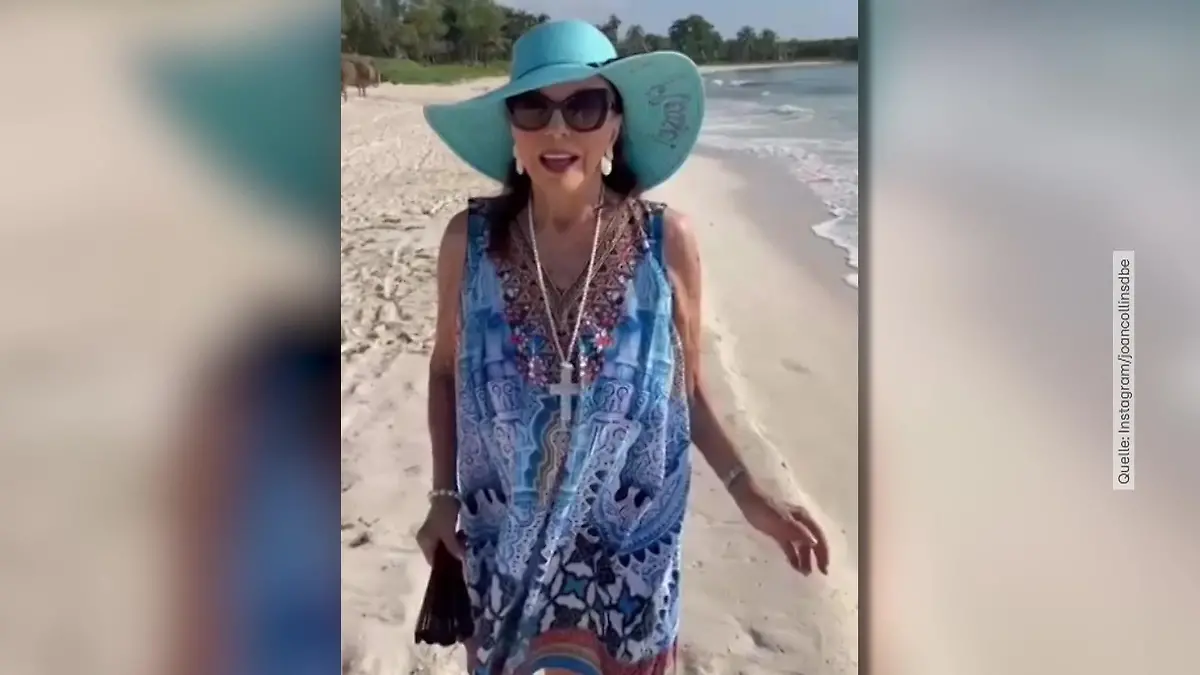 Alter ist nur eine Zahl!: Joan Collins rekelt sich mit 91 Jahren am Strand 