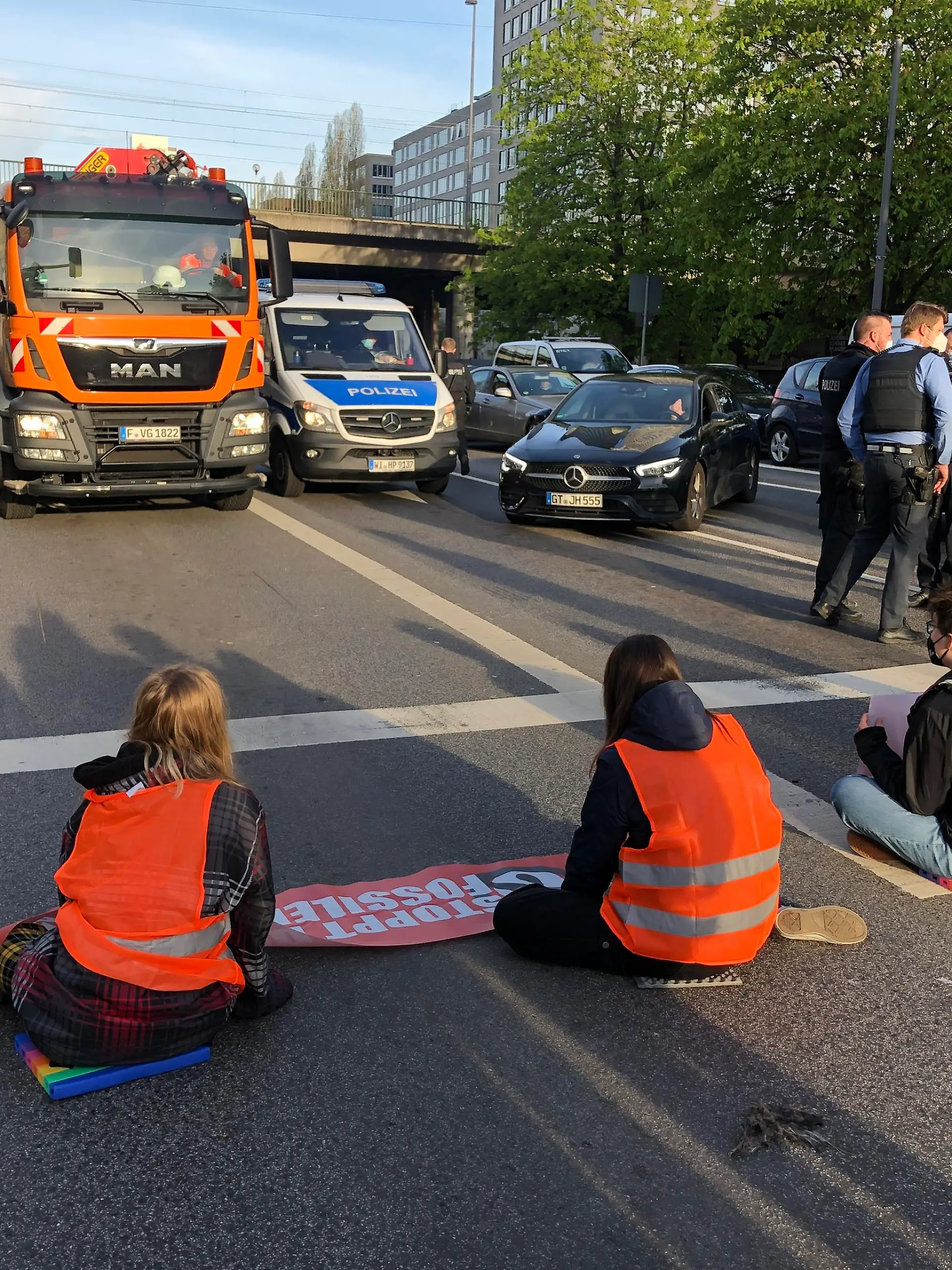 Umweltaktivisten der "Letzten Generation" in Frankfurt.