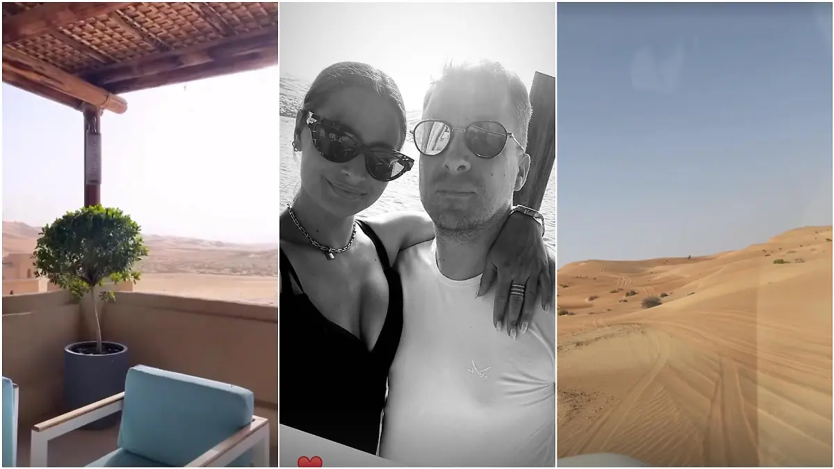 Der Ausblick beim Abendessen, ein Pärchen-Pic mit Ehemann Olli und natürlich eine flotte Fahrt durch die Wüste: Amira Pocher lässt ihre Fans an ihrem Luxus-Urlaub teilhaben. Quelle: instagram/amirapocher