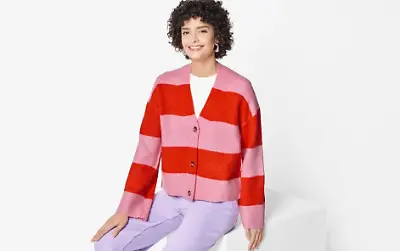 Cardigan in Rosa-Rot