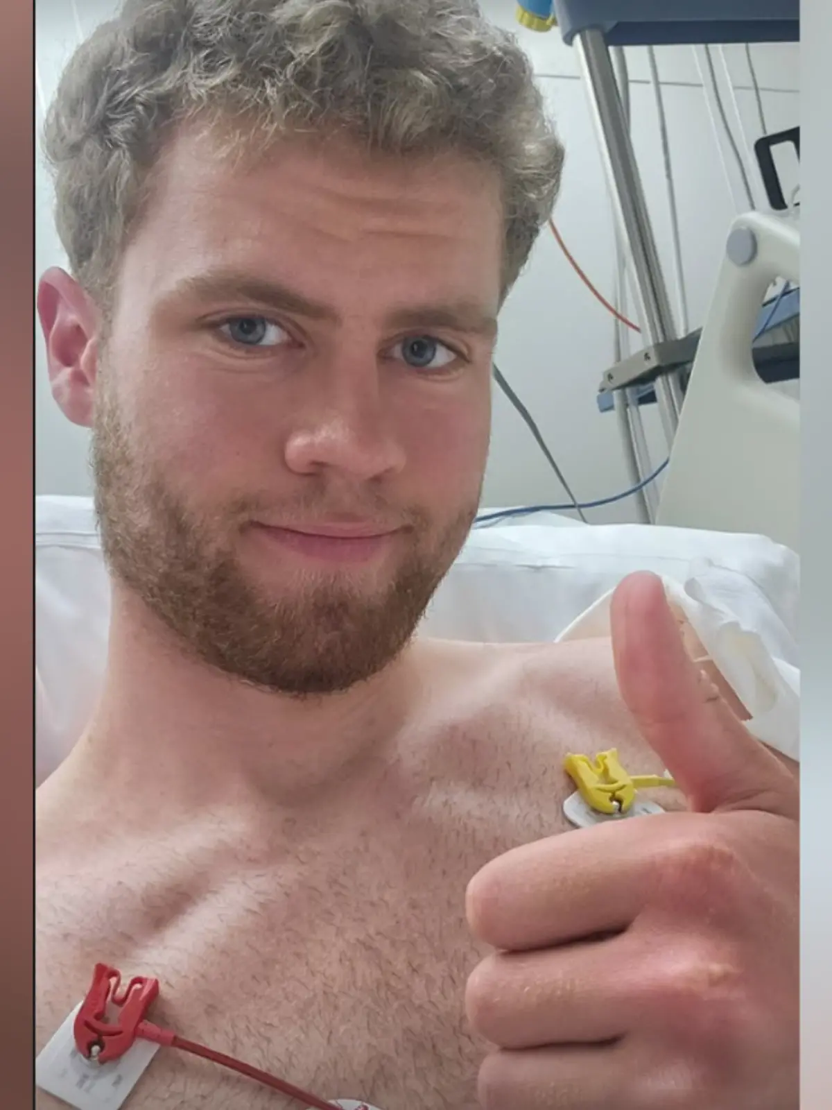Daumen hoch! Der Radprofil meldet sich nach dem schweren Unfall auf Instagram.