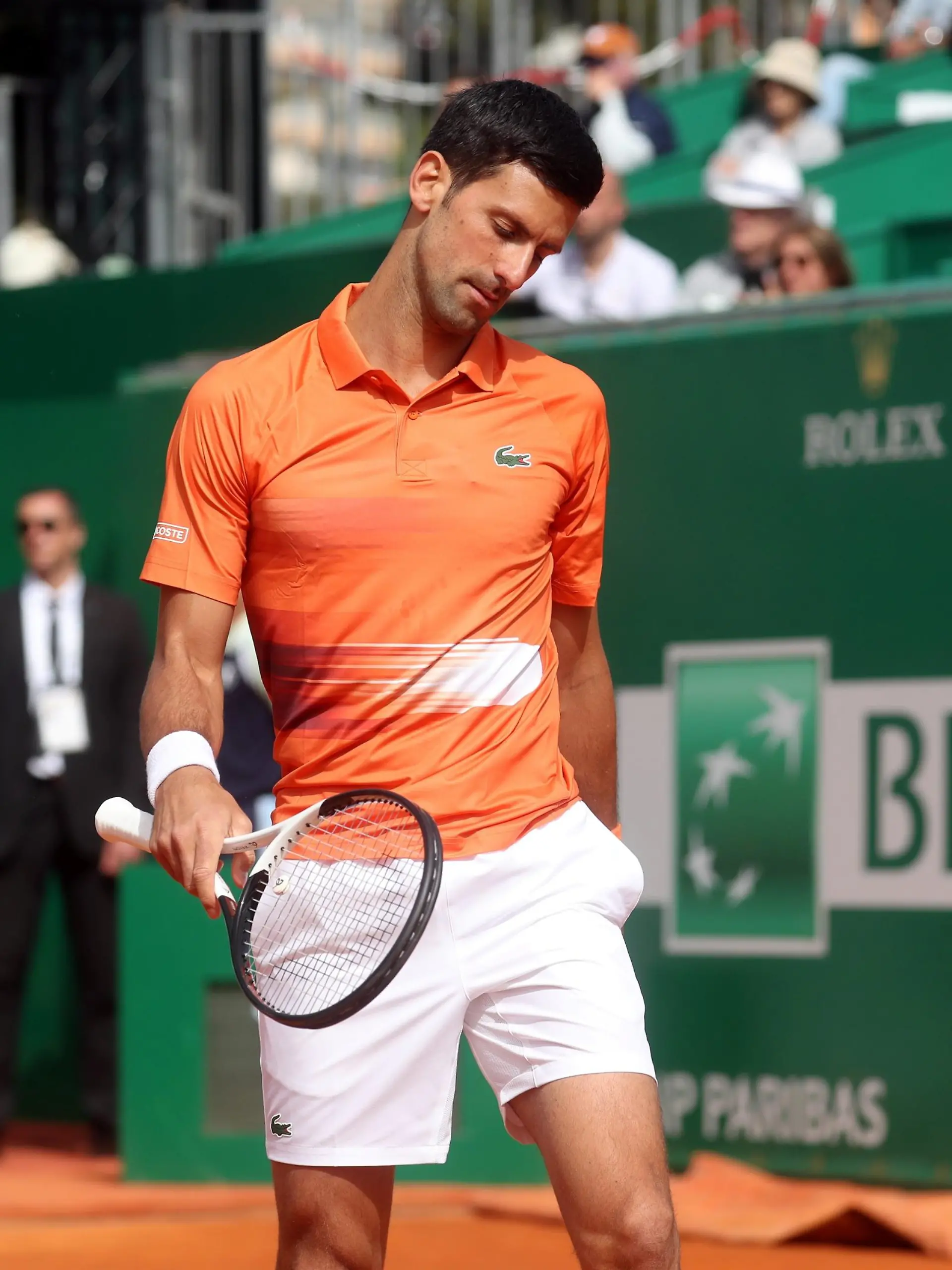 ©PHOTOPQR/NICE MATIN/Jean François Ottonello ; Roquebrune-Cap-Martin ; 12/04/2022 ; 125 eme Rolex Monte-Carlo Masters - Novak Djokovic (Srb - orange) / Alejandro Davidovich Fokina (Esp - blanc)