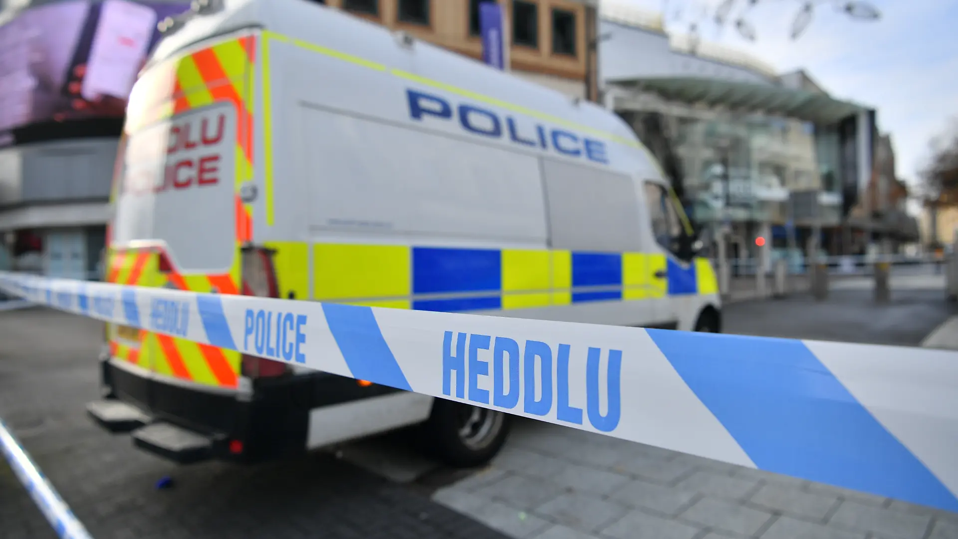 Violent disorder in Cardiff. Police presence Cardiff city centre after six people were taken to hospital following violent disorder on Saturday night. One victim is in a serious condition with head injuries and three people are believed to have been stabbed, South Wales Police said. Picture date: Sunday November 22, 2020. See PA story POLICE Cardiff. Photo credit should read: Ben Birchall/PA Wire URN:56738946