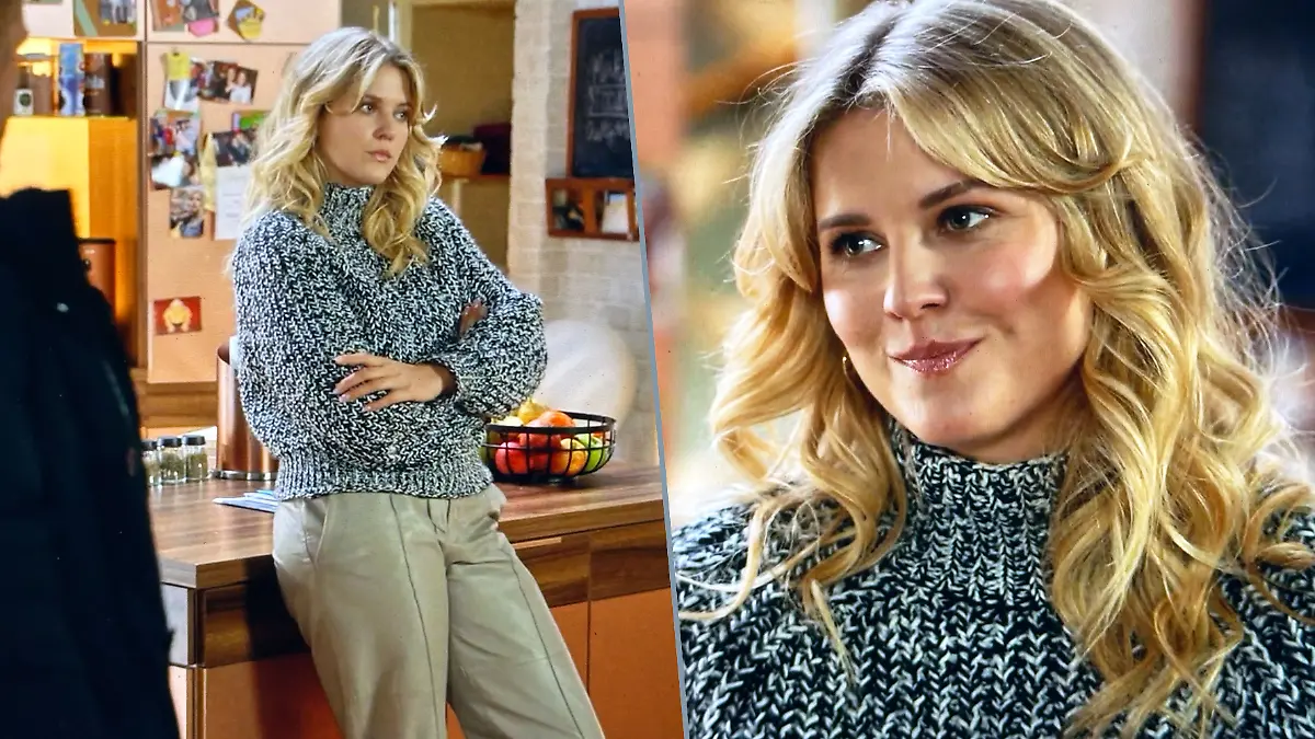 GZSZ-Alicia trägt grauen Rollkragenpullover.